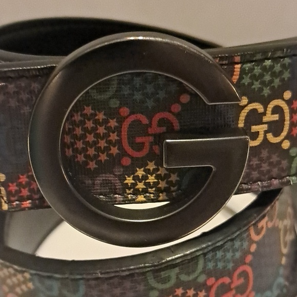 Gucci Supreme Monogram Psychedelic Belt Made In Italy Size 48/120 Colorful Fun